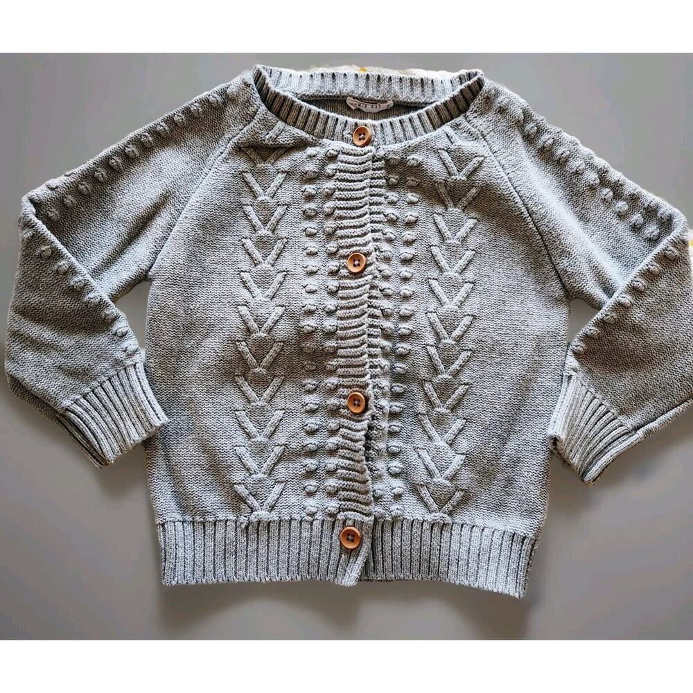 Jamie Kay 3T Gray Laurel Knit Sweater Unisex Fall Winter - D4